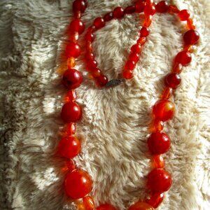 Bakelite Butterscotch Amber 1920's Beaded 24" Necklace